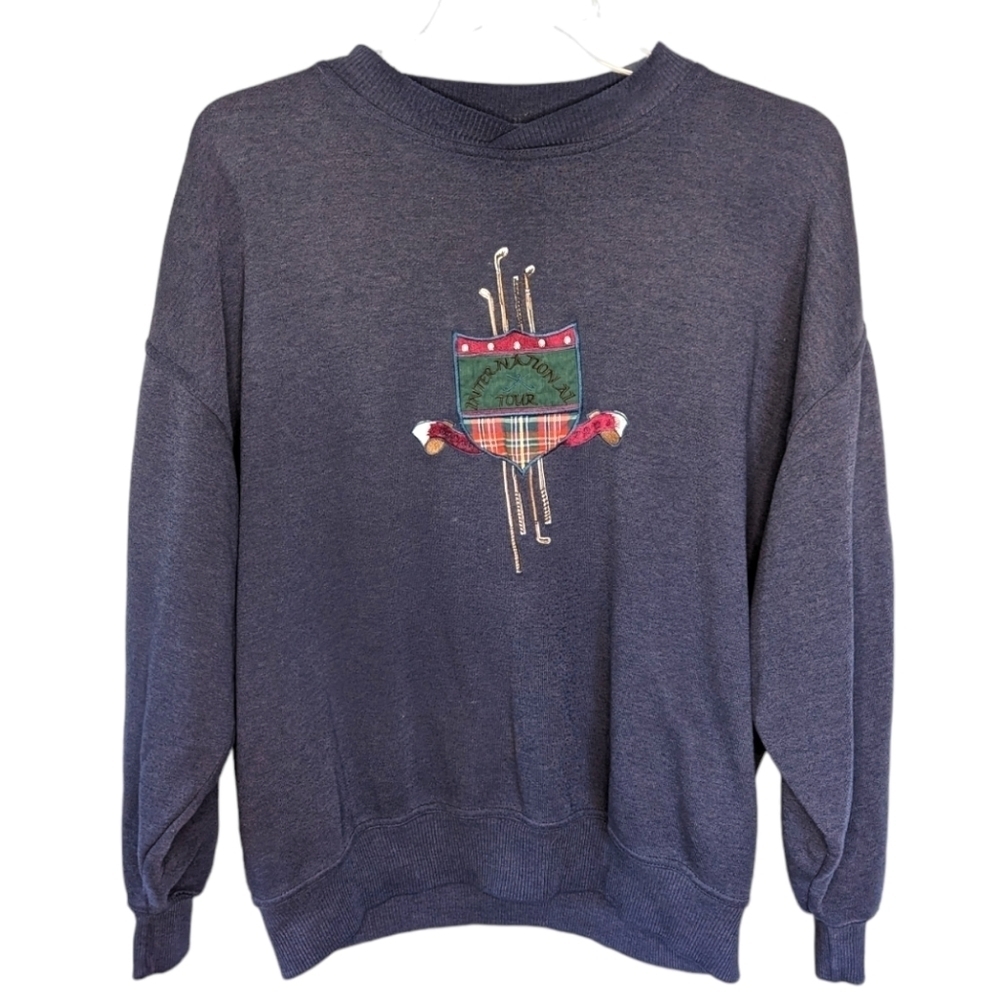 Vintage Trader Bay International Tour Golf Crewneck Sweater Mens XL